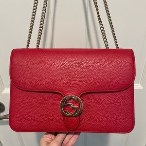 Gucci Calfskin Dollar Interlocking G Shoulder Bag